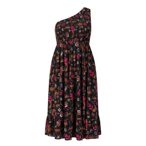 torrid Dresses & Skirts - NWT Torrid Womens 3X Boho Resortwear Maximalist One Shoulder Tiered Midi Dress